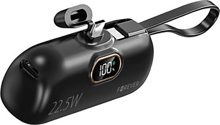 Actual product image Forever mini power bank MTB-100 22.5W 5000 mAh USB C black (5000 mAh, 79200000 W, 22.50 Wh)