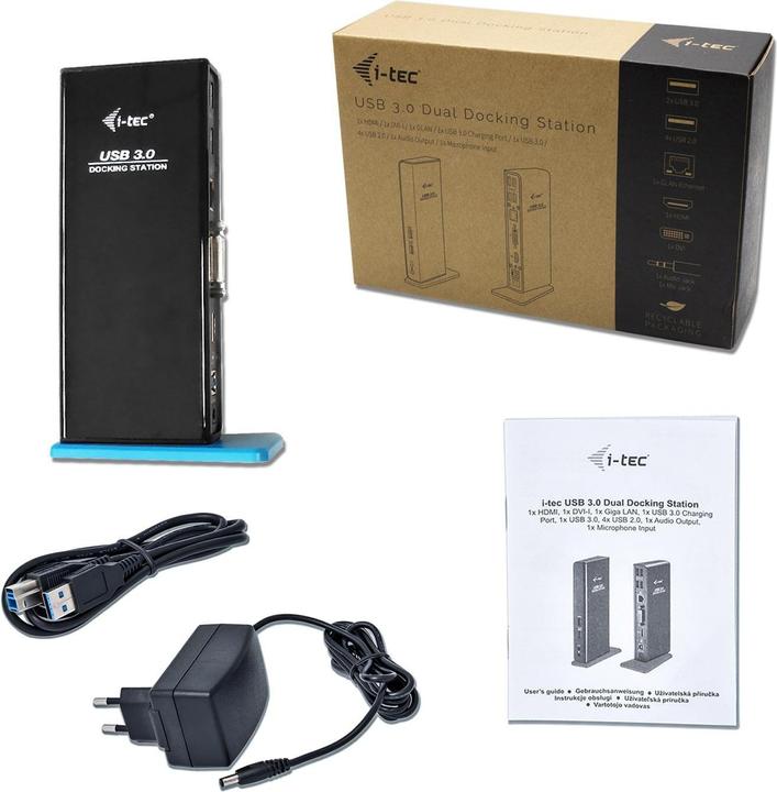 Actual product image i-tec USB 3.0 Dual Full HD Dock (USB-B, 2 Ports)