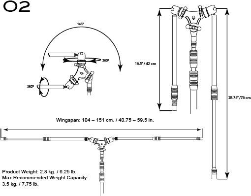 Image du produit Triad-Orbit O2, Orbit 2 Dual Schwenkarm, 76cm (Poignée pivotante)