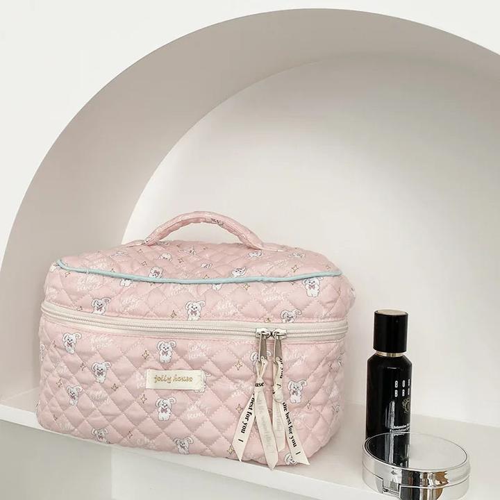 Actual product image Only-Bags.Store Cute Quilting Cotton Make-up Bag Zipper Cosmetic Organiser Cloth Handbag Box
