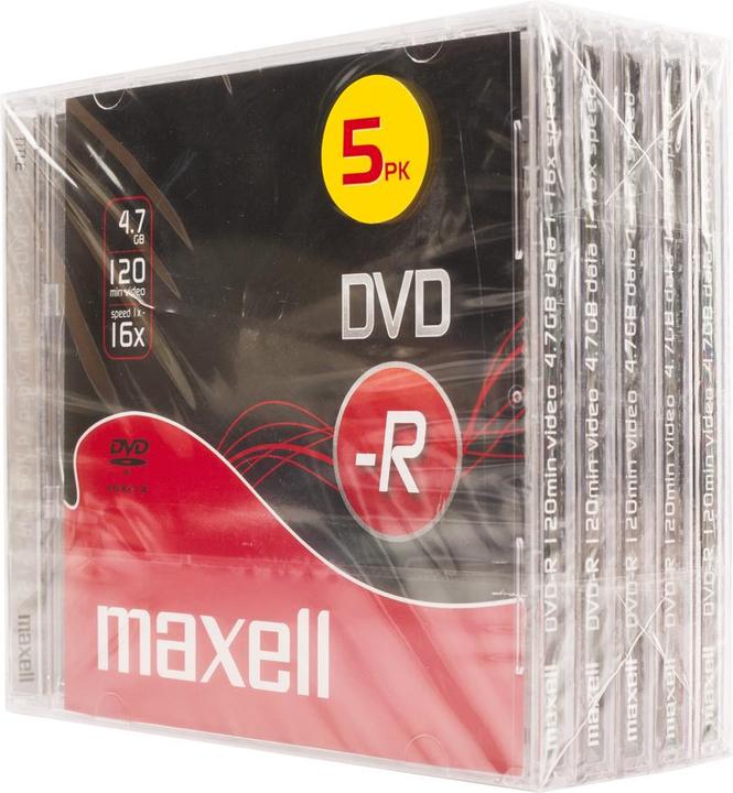 Produktbild Maxell DVD-R 5 Pack Jewel Case 5mm 16x Speed (5 x)
