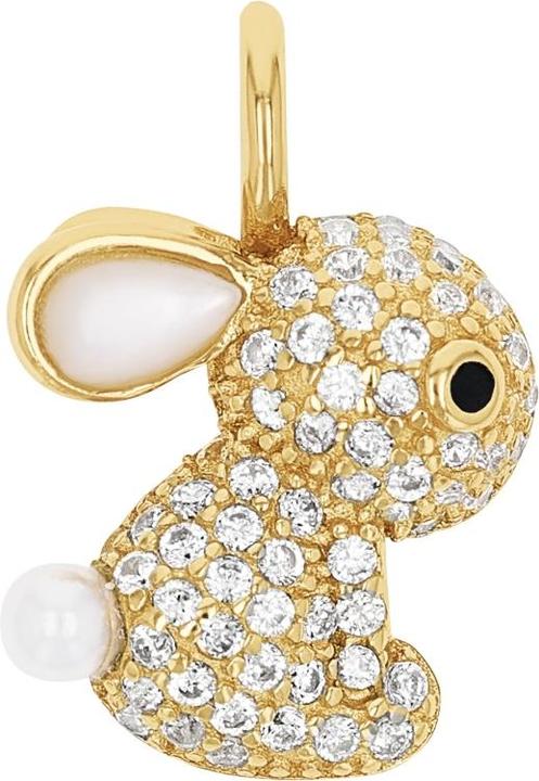 Immagine prodotto Amor Ciondolo da donna, argento 925, occhio di gatto, perla conchiglia | coniglio (Argento 925)
