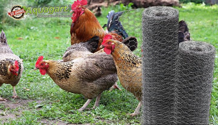 Produktbild Aquagart 200m Sechseckgeflecht Zaun Kaninchendraht Hasengitter Hasendraht 100cm 25mm