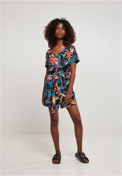 Actual product image Urban Classics Ladies Short Viscose Belt Jumpsuit - 12110 (S)