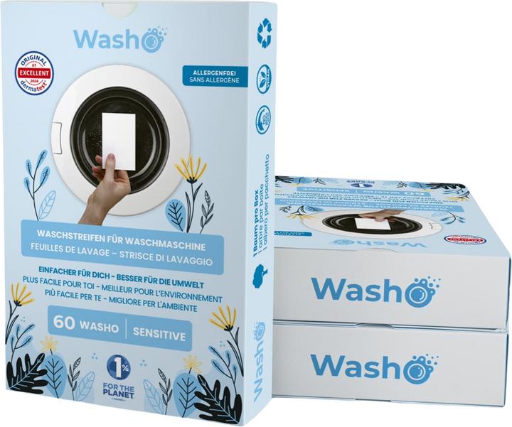 Actual product image Washo Washing strips (60 Washing cycles, Washcloths)