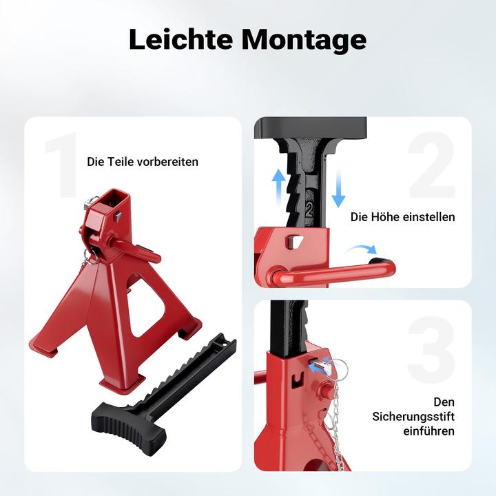 Produktbild Wiltec 2x Unterstellbock höhenverstellbar 28-42,5cm Stützbocke je 2t Arbeitsbock