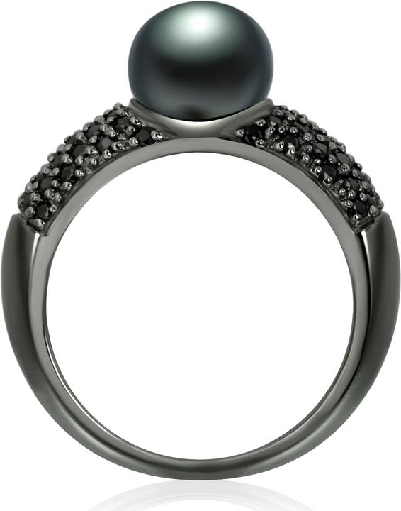 Produktbild Valero Pearls Damen Sterling Silber Zirkonia Süsswasser-Zuchtperle schwarz - 2198 (54, 925 Silber)