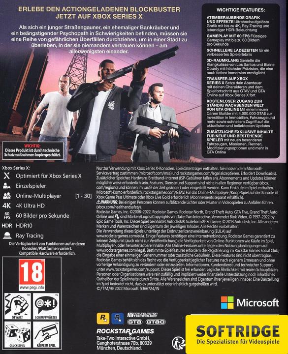 Image du produit Rockstar GTA 5 (Xbox Series X, EN)