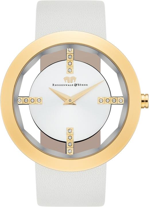 Damen Quarzuhr Lucrezia Echtleder creme-weiss - 4332 (Analoguhr, 42 mm)
