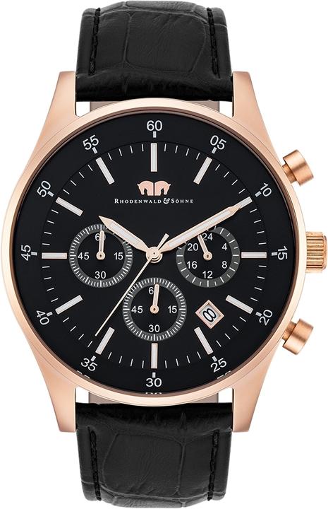 Produktbild Herren Chronograph Goodwill Echtleder schwarz - 4416 (Chronograph, 45 mm)