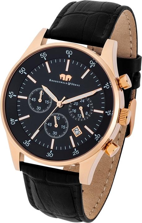 Produktbild Herren Chronograph Goodwill Echtleder schwarz - 4416 (Chronograph, 45 mm)