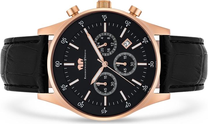 Produktbild Herren Chronograph Goodwill Echtleder schwarz - 4416 (Chronograph, 45 mm)