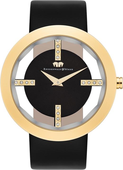 Damen Quarzuhr Lucrezia Echtleder schwarz - 4336 (Analoguhr, 42 mm)