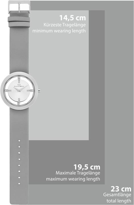Produktbild Damen Quarzuhr Lucrezia Echtleder grau - 5128 (Analoguhr, 42 mm)