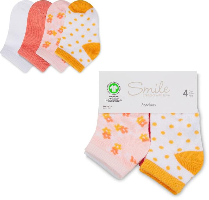 Smile Sneakers pour bebe Lot de4 (paquet de 4, 15 - 18)