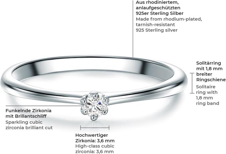 Produktbild Trilani Damen Sterling Silber Zirkonia silber - 6800 (62, 925 Silber)