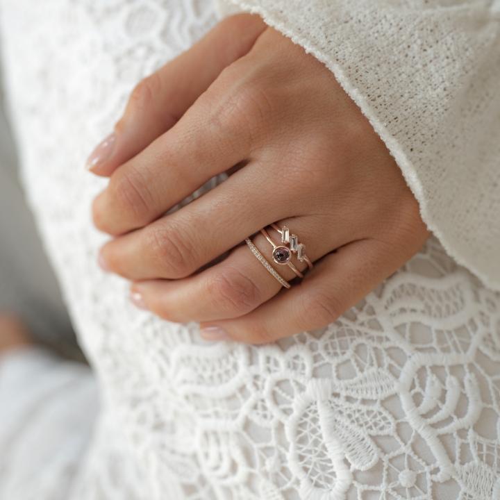 Actual product image Glanzstücke München Ladies Sterling Silver Rock Crystal Rose Gold - 11078 (60, 925 Silver)
