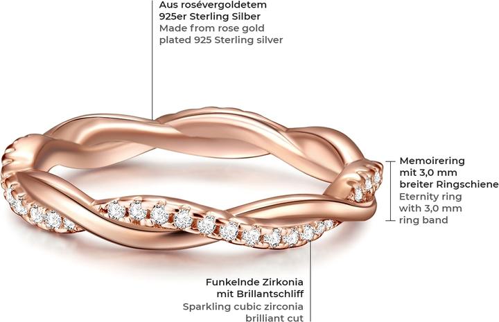 Image du produit Trilani Femme argent sterling zirconium or rose - 11190 (61, Argent 925)