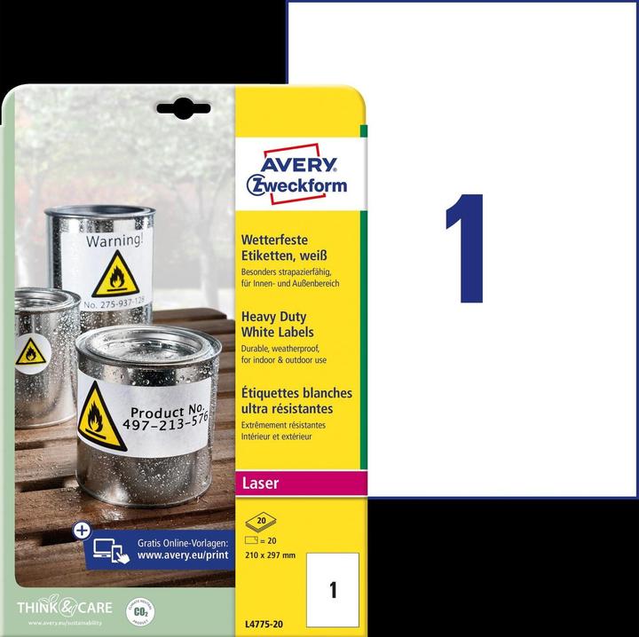 Produktbild Avery Wetterfeste Folien-Etiketten