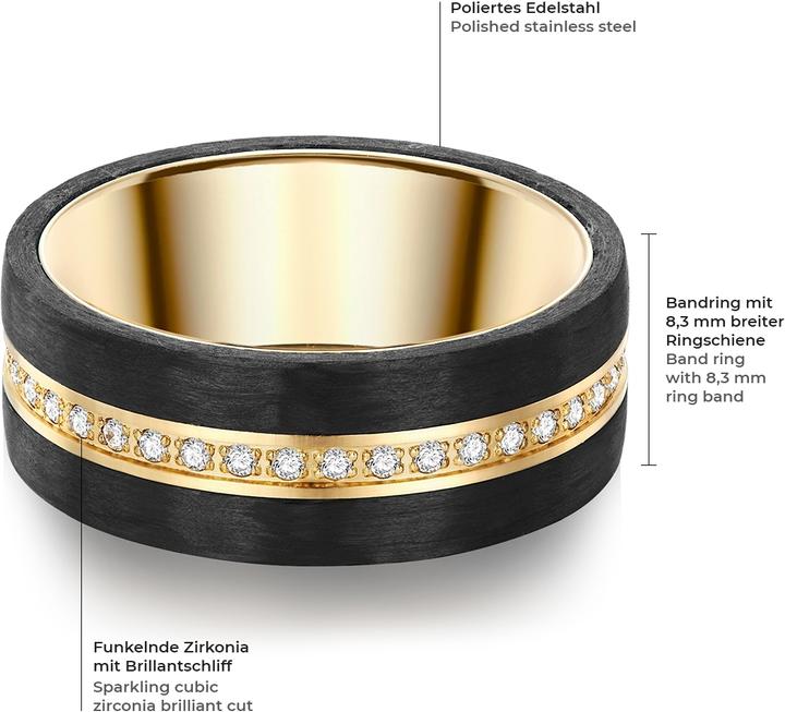 Produktbild Trilani Damen Edelstahl Zirkonia gelbgold - 7322 (52)
