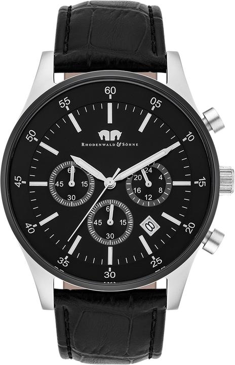 Produktbild Herren Chronograph Goodwill Echtleder schwarz - 4406 (Chronograph, 45 mm)