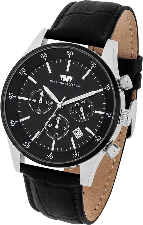 Produktbild Herren Chronograph Goodwill Echtleder schwarz - 4406 (Chronograph, 45 mm)