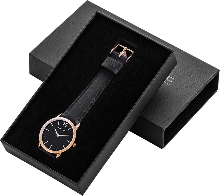 Produktbild Eastside Damen Quarzuhr Upper Union Echtleder schwarz - 9762 (Analoguhr, 33 mm)