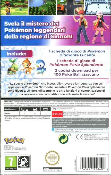 Immagine prodotto Nintendo Pokémon Diamante Radioso e Pokémon Perla Splendente - Twin Pack (Switch, Multilingue)