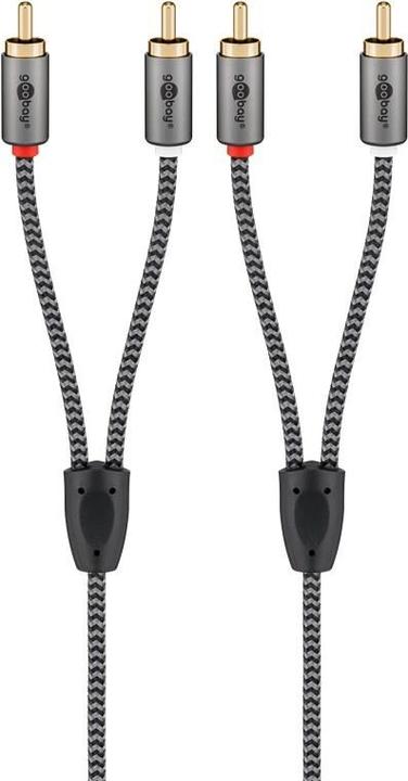Immagine prodotto Goobay Cavo stereo cinch, 1 m, grigio pelle di squalo (1 m, Cinch)