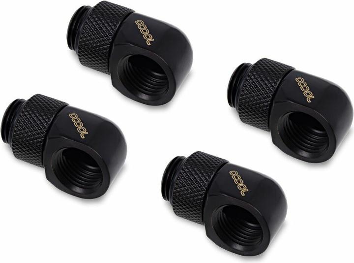 Produktbild Alphacool Eiszapfen L-Verbinder drehbar G1/4 AG auf G1/4 IG - 4pcs Set Deep Black