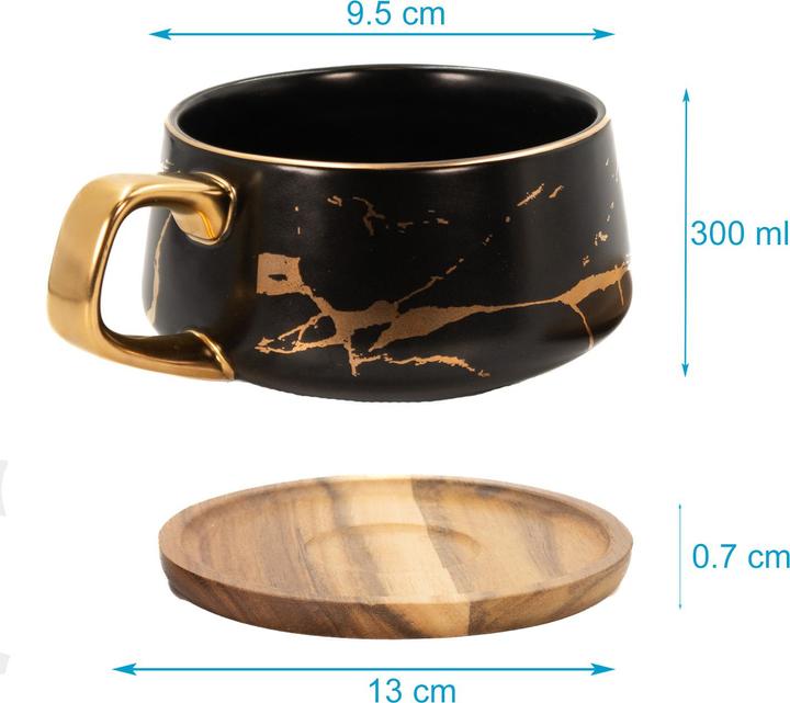 Produktbild Intirilife Kaffee Tee Tasse im Marmor Design 200 ml (200 ml, 1 x)