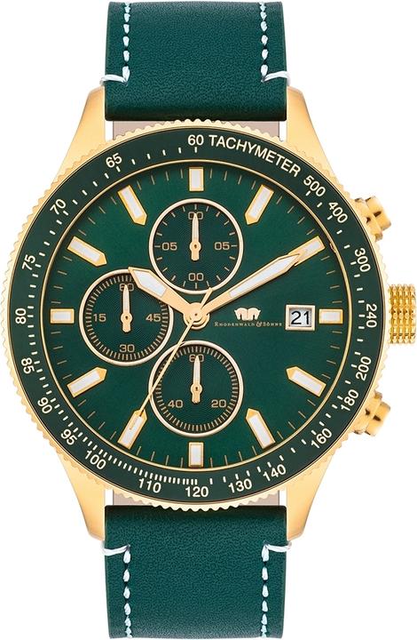Actual product image Men Chronograph Carthago II genuine leather green - 23554 (Chronograph, 43 mm)