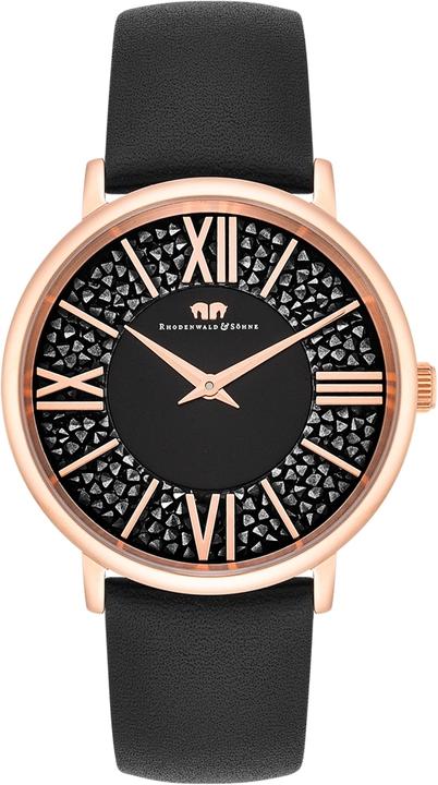 Produktbild Damen Quarzuhr Pamina Echtleder schwarz - 23878 (Analoguhr, 36 mm)