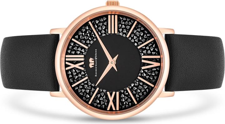 Produktbild Damen Quarzuhr Pamina Echtleder schwarz - 23878 (Analoguhr, 36 mm)