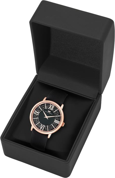 Produktbild Damen Quarzuhr Pamina Echtleder schwarz - 23878 (Analoguhr, 36 mm)