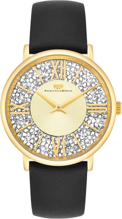 Produktbild Damen Quarzuhr Pamina Echtleder schwarz - 23882 (Analoguhr, 36 mm)