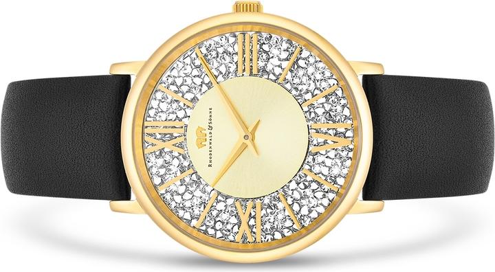 Produktbild Damen Quarzuhr Pamina Echtleder schwarz - 23882 (Analoguhr, 36 mm)