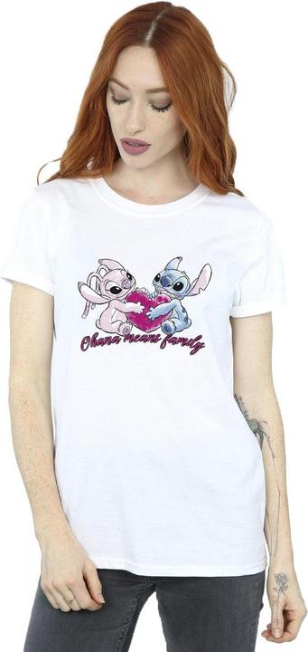 Immagine prodotto Disney Lilo And Stitch Ohana Heart With Angel Maglietta Ampia Donna (XL)