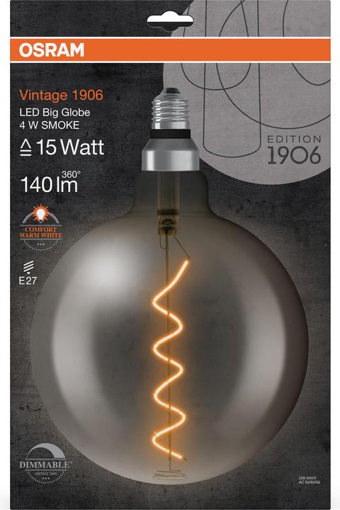 Produktbild Osram Vintage 1906 Led Classic Globe (E27, 5 W, 110 lm, 1 x, G)