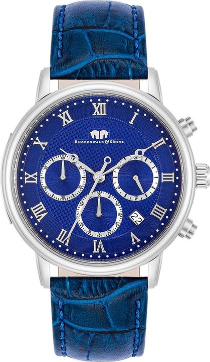 Produktbild Herren Chronograph Moonlight Echtleder blau - 26503 (Chronograph, 40 mm)
