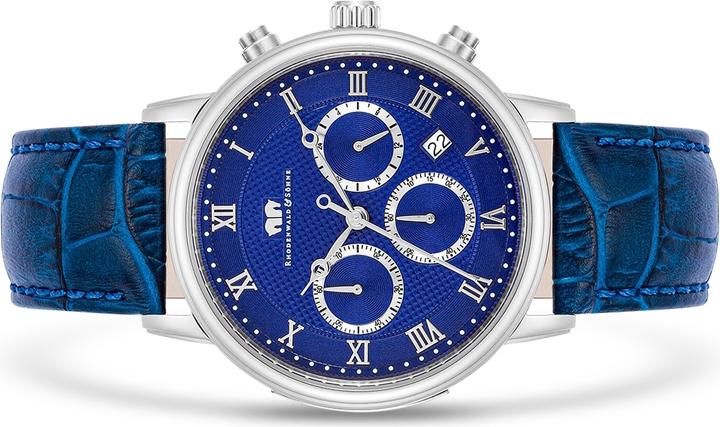 Produktbild Herren Chronograph Moonlight Echtleder blau - 26503 (Chronograph, 40 mm)