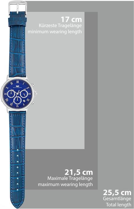 Produktbild Herren Chronograph Moonlight Echtleder blau - 26503 (Chronograph, 40 mm)