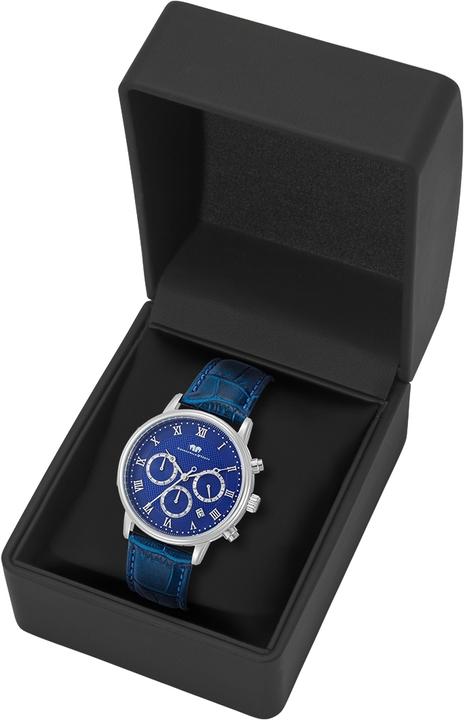 Produktbild Herren Chronograph Moonlight Echtleder blau - 26503 (Chronograph, 40 mm)
