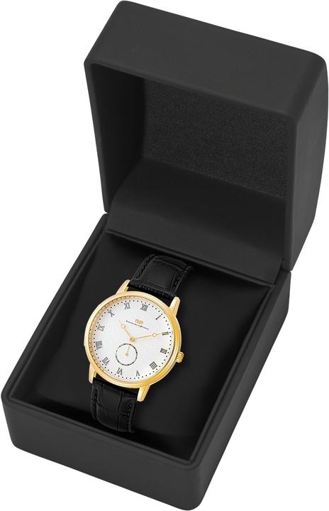 Produktbild Herren Quarzuhr Moonlight Echtleder schwarz - 26509 (Analoguhr, 40 mm)