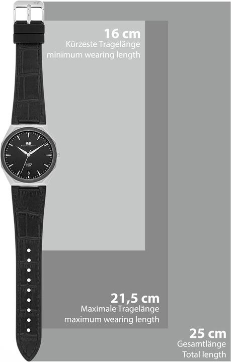 Immagine prodotto Orologio al quarzo da uomo Cooledge in vera pelle/silicone nero - 26519 (Orologio da polso analogico, 42 mm)