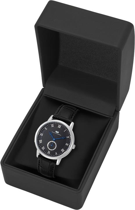 Image du produit Montre à quartz pour homme Moonlight en cuir véritable noir - 26507 (Montre analogique, 40 mm)