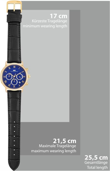 Image du produit Hommes Chronographe Moonlight cuir véritable noir - 26505 (Chronographe, 40 mm)