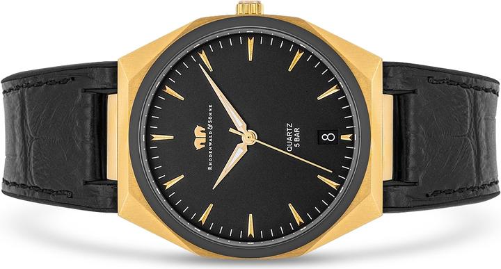 Immagine prodotto Orologio al quarzo da uomo Cooledge in vera pelle/silicone nero - 26517 (Orologio da polso analogico, 42 mm)