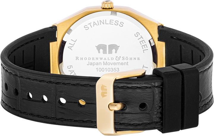 Immagine prodotto Orologio al quarzo da uomo Cooledge in vera pelle/silicone nero - 26517 (Orologio da polso analogico, 42 mm)