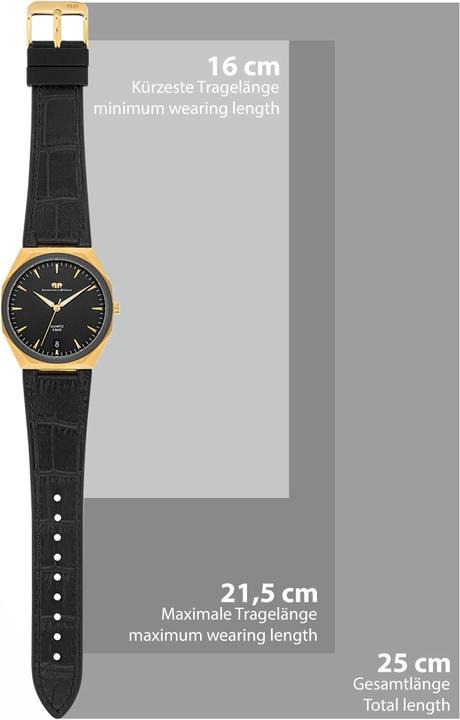Immagine prodotto Orologio al quarzo da uomo Cooledge in vera pelle/silicone nero - 26517 (Orologio da polso analogico, 42 mm)